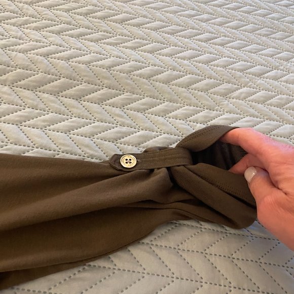 Lauren Ralph Lauren Women's Green 3/4 Sleeve V Neck Pullover Top Blouse Size M - Picture 6 of 9